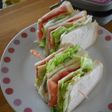 大きいスライスdeハムトマチーサンド♪