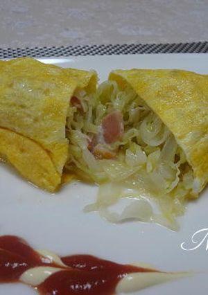 キャベツと玉葱のオムレツ-レシピのメイン写真