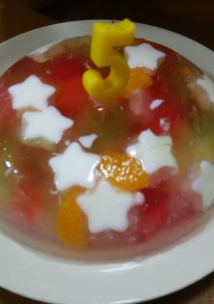 カラフルゼリーのケーキ-レシピのメイン写真