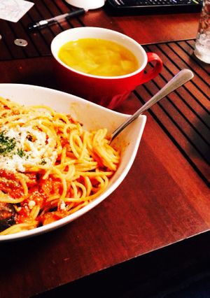揚げ茄子とゴルゴンゾーラのトマトパスタ-レシピのメイン写真
