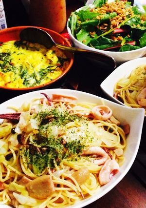 スルメイカとキャベツのペペロンチーノ-レシピのメイン写真