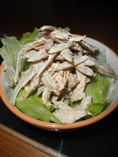 しゃっきりごぼうと鶏胸肉のゴマ風味サラダ-レシピのメイン写真