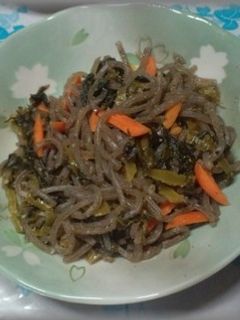 糸こんにゃくと高菜のピリ辛炒め-レシピのメイン写真