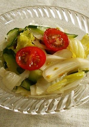 塩漬けらっきょうをサラダに-レシピのメイン写真