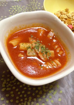 パンと一緒に♡簡単トマトスープパスタ-レシピのメイン写真