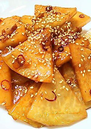 コールラビのにんにく牡蠣油炒め-レシピのメイン写真