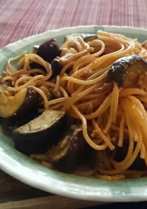 簡単☆ルクエで茄子のボロネーゼパスタ☆-レシピのメイン写真