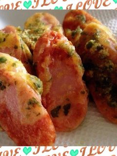 魚肉ソーセージの磯辺揚げ カレー風味-レシピのメイン写真