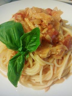 ツナのトマトクリームスパゲッティ♪-レシピのメイン写真