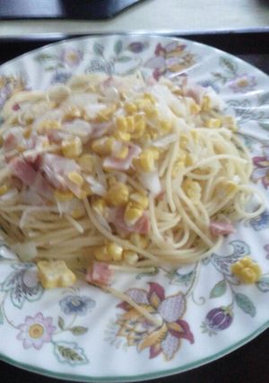 玉葱とコーンのペペロンチーノ-レシピのメイン写真
