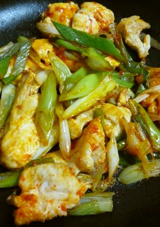 鶏肉とネギの豆板醤炒め-レシピのメイン写真