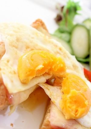 簡単！クロックマダム風チーズトースト♪-レシピのメイン写真