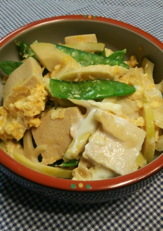 はちく筍＊絹さやの卵とじ♪-レシピのメイン写真