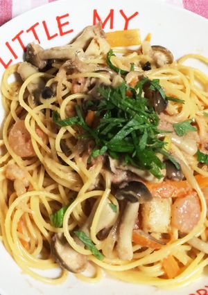 キノコたっぷり海鮮和風パスタ-レシピのメイン写真