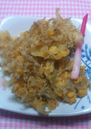 天ぷらの定番★コーンとおじゃこのかき揚げ-レシピのメイン写真