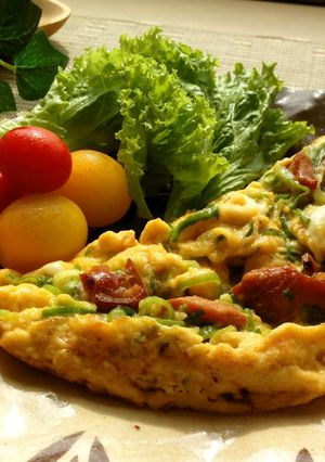 手抜きの王様!焼き鳥缶詰✿極旨&オムレツ-レシピのメイン写真