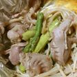 砂肝とアスパラとエノキのホイル蒸し焼き