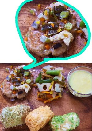 マクロビ★グルテンミートハンバーグと付合-レシピのメイン写真