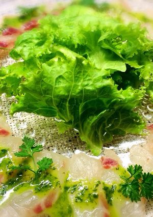 鯛のカルパッチョ バジルソース♡-レシピのメイン写真