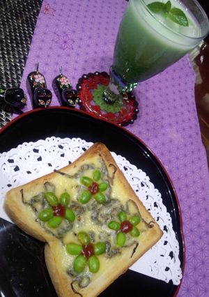 塩昆布と枝豆のおつまみチーズトースト-レシピのメイン写真