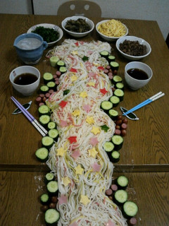☆七夕流しそうめん(ひやむぎ)風☆-レシピのメイン写真