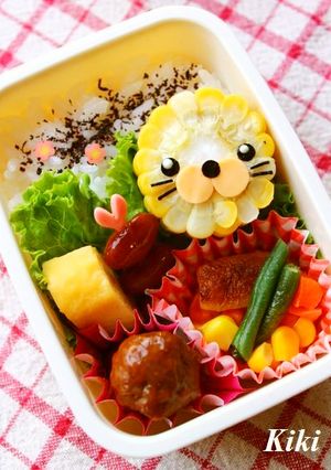 キャラ弁*とうもろこしでライオンさん-レシピのメイン写真