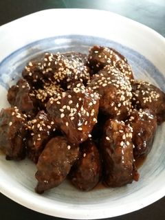 カツオの血合いで揚げ団子♪甘酢タレ-レシピのメイン写真
