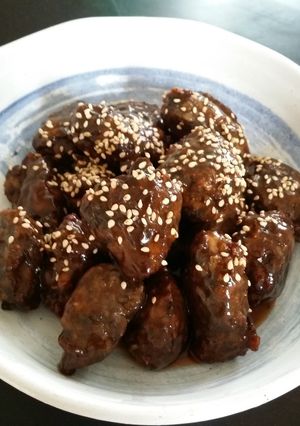 カツオの血合いで揚げ団子♪甘酢タレ-レシピのメイン写真