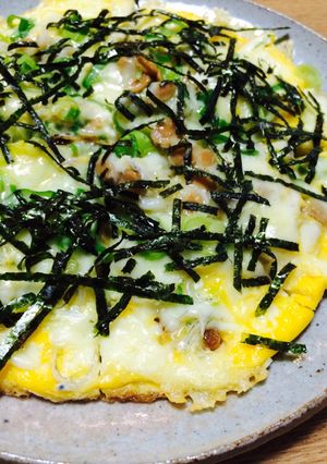まるで和風ピザ〜な卵焼き☆納豆ちりめん-レシピのメイン写真