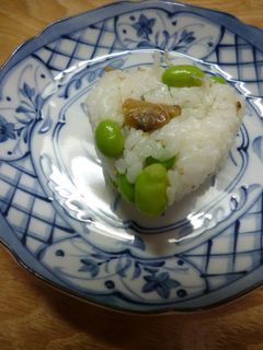 あさりの佃煮とえだまめ入り寿司飯おにぎり-レシピのメイン写真