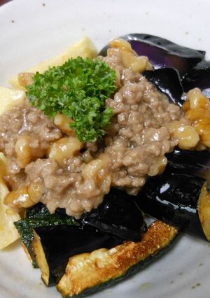 夏野菜のくるみあんかけ-レシピのメイン写真