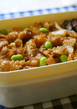 簡単☆豚バラ肉の焼き肉弁当-レシピのメイン写真
