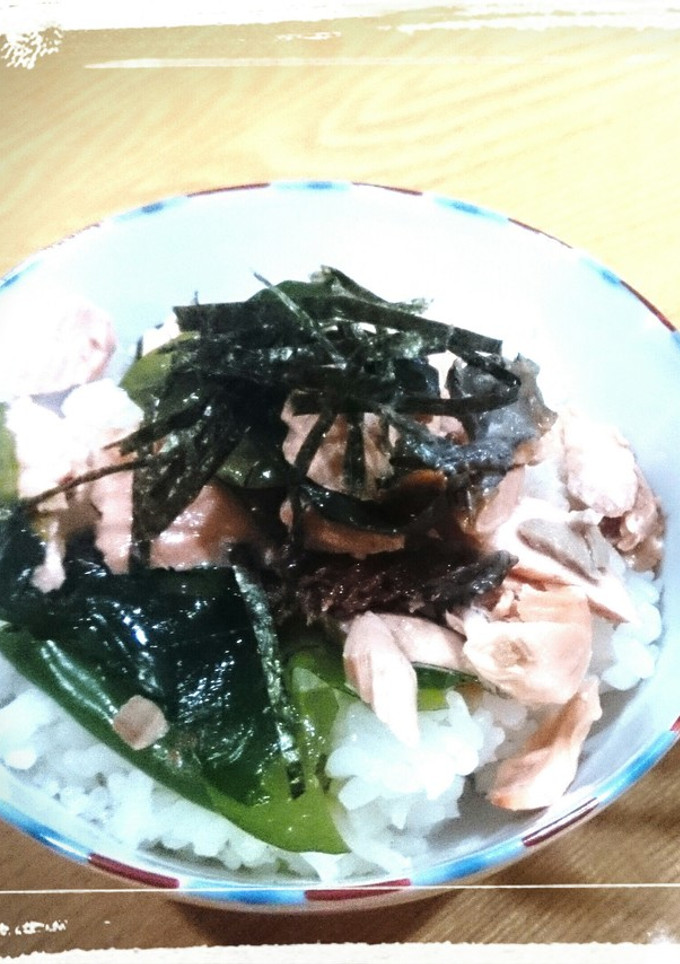とっても簡単！焼鮭とワカメの丼ぶり☆-レシピのメイン写真