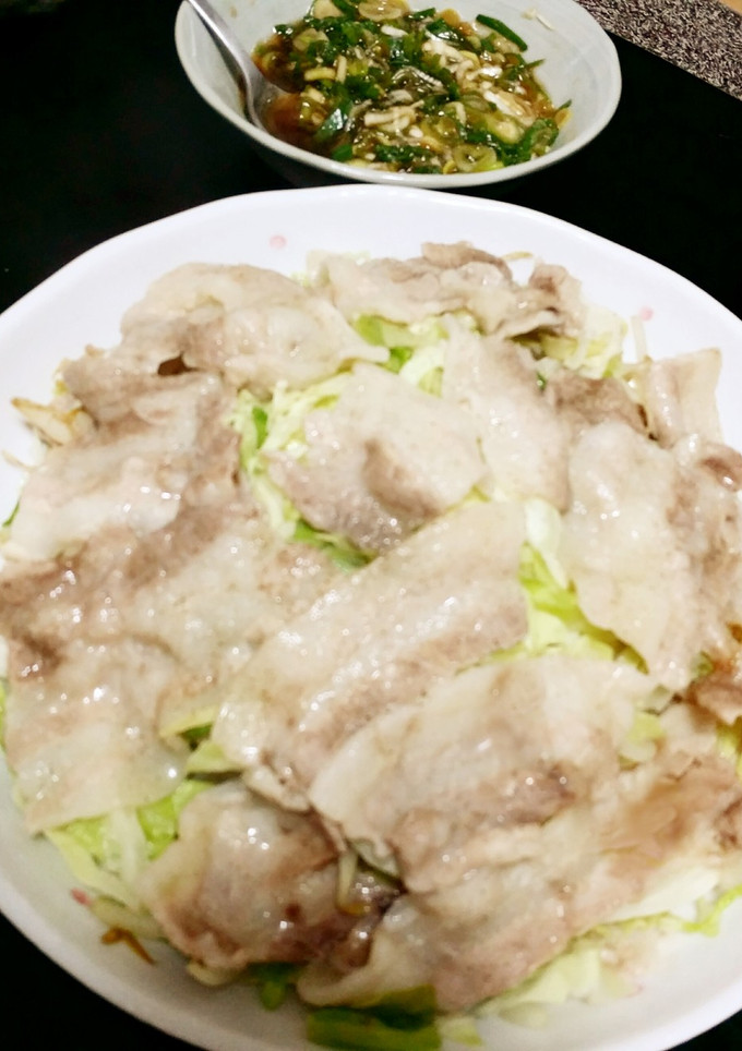レンジで簡単！キャベツともやしの豚蒸し-レシピのメイン写真