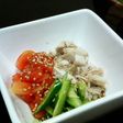 簡単☆ささみと夏野菜のサラダ