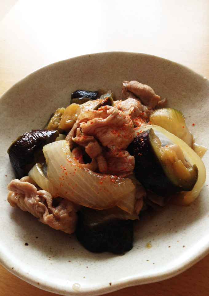 なすびと玉ねぎと豚肉のさっと煮-レシピのメイン写真