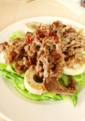 【低糖質】アスパラ麺のビーフパスタ風-レシピのメイン写真