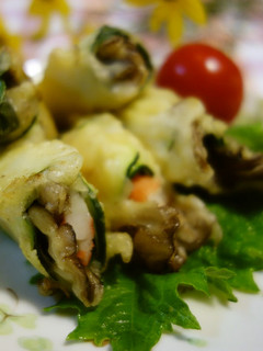 舞茸とカニカマのズッキーニ巻き♪天ぷら-レシピのメイン写真