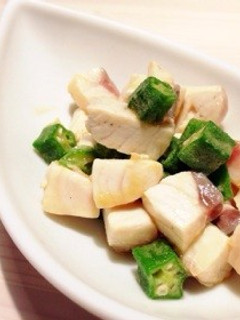 かんぱちとオクラの冷菜-レシピのメイン写真