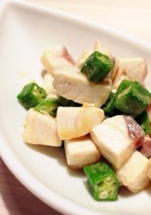 かんぱちとオクラの冷菜-レシピのメイン写真