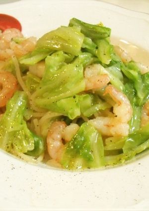 えびとキャベツのシンプルパスタ☆乳化☆-レシピのメイン写真