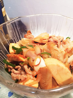 簡単!筍と豚肉と長ネギのバターポン酢炒め-レシピのメイン写真