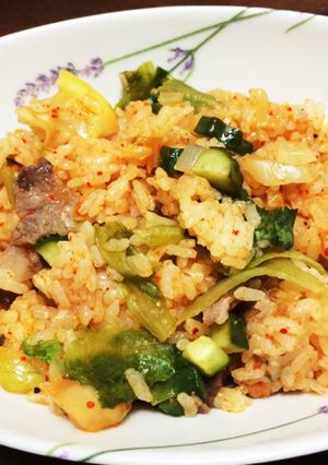 塩レモンで食欲倍増☆キムチレタス炒飯-レシピのメイン写真