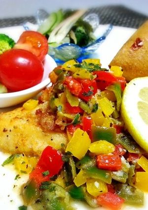 カレイのレモンバターパプリカソース-レシピのメイン写真
