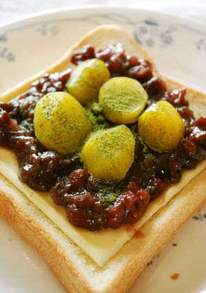 ゆであずき&栗のチーズトースト-レシピのメイン写真