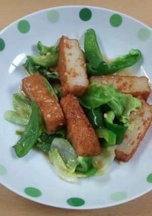 さつま揚げとピーマンの味噌バター炒め-レシピのメイン写真