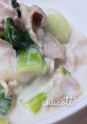 簡単♡チンゲン菜と豚肉のクリーム煮-レシピのメイン写真