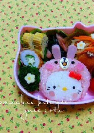 幼稚園 お弁当 キャラ弁♡キティちゃん-レシピのメイン写真