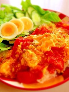 トマトと玉子のピリ辛丼-レシピのメイン写真