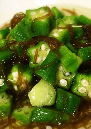 簡単美味♪1分クッキング！もずく酢オクラ-レシピのメイン写真